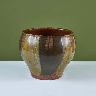 David Cressey Green Flame-Glaze Bell Planter for Architectural Pottery