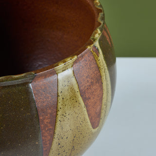 David Cressey Green Flame-Glaze Bell Planter for Architectural Pottery