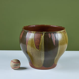 David Cressey Green Flame-Glaze Bell Planter for Architectural Pottery