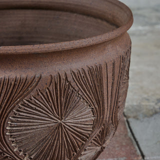 David Cressey & Robert Maxwell “Teardrop Sunburst” Natural Warm Brown Stoneware for Earthgender