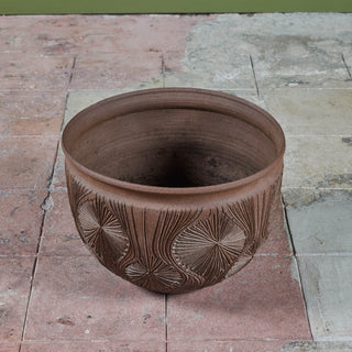 David Cressey & Robert Maxwell “Teardrop Sunburst” Natural Warm Brown Stoneware for Earthgender