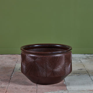 David Cressey & Robert Maxwell “Sunburst” Plum Glazed Bowl Planter for Earthgender