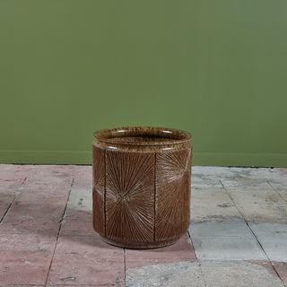 David Cressey & Robert Maxwell for Earthgender “Sunburst” Planter with Taupe Speckle Glaze