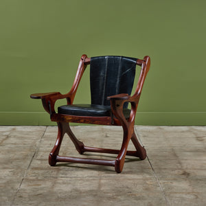 Don Shoemaker Mahogany Swinger Lounge Chair