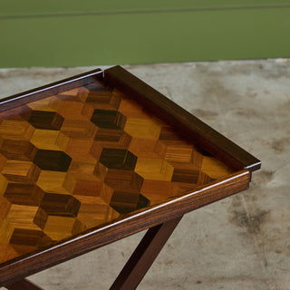 Don Shoemaker for Señal Geometric Marquetry Tray with Stand