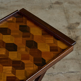 Don Shoemaker for Señal Geometric Marquetry Tray with Stand