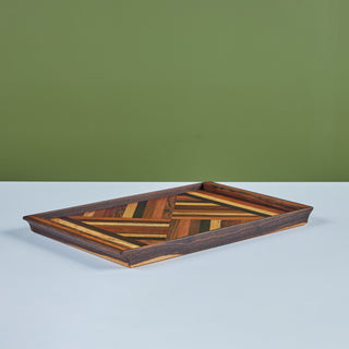 Don Shoemaker Geometric Marquetry Decorative Tray for Señal