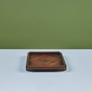 Don Shoemaker for Señal Diamond Geometric Marquetry Tray