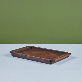 Don Shoemaker for Señal Diamond Geometric Marquetry Tray