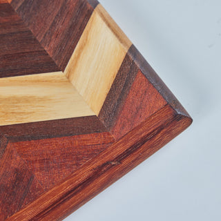 Don Shoemaker Wood Inlaid Chevron Pattern Cutting Board for Señal