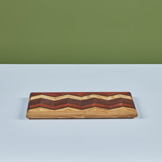 Don Shoemaker Wood Inlaid Chevron Pattern Cutting Board for Señal