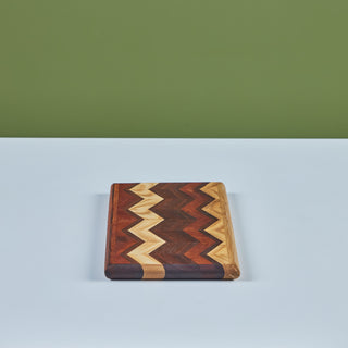 Don Shoemaker Wood Inlaid Chevron Pattern Cutting Board for Señal