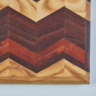 Don Shoemaker Wood Inlaid Chevron Pattern Cutting Board for Señal