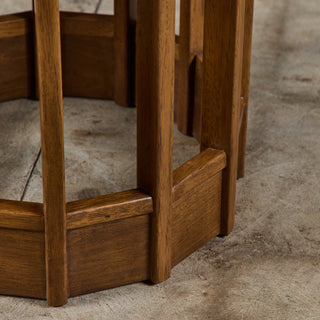 Burl & Walnut Round Side Table for Drexel