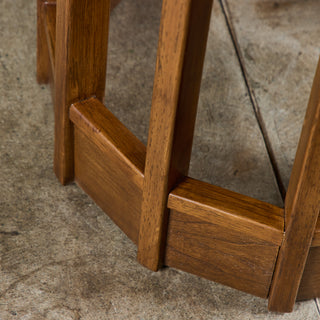 Burl & Walnut Round Side Table for Drexel