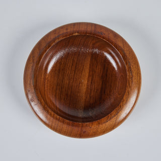 Round Walnut Ashtray with Brass Insert