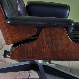 ON HOLD ** Eames for Herman Miller Rare 1956 First Year Production Lounge Chair with Spinning Ottoman