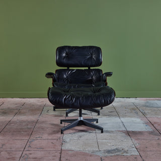 ON HOLD ** Eames for Herman Miller Rare 1956 First Year Production Lounge Chair with Spinning Ottoman