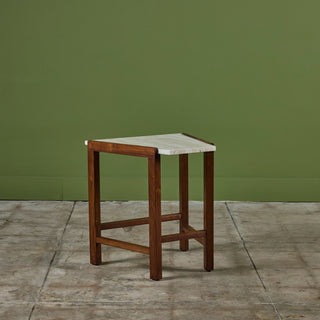 Edward Wormley Travertine Wedge Side Table for Dunbar