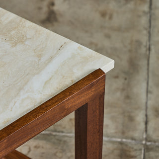 Edward Wormley Travertine Wedge Side Table for Dunbar