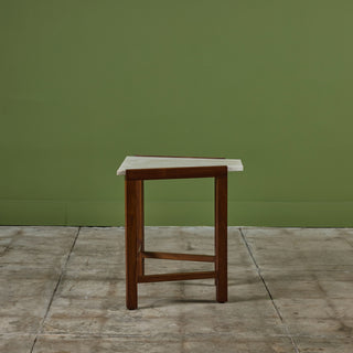 Edward Wormley Travertine Wedge Side Table for Dunbar