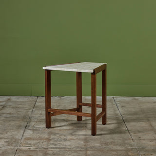 Edward Wormley Travertine Wedge Side Table for Dunbar