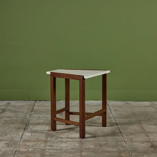 Edward Wormley Travertine Wedge Side Table for Dunbar