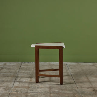 Edward Wormley Travertine Wedge Side Table for Dunbar