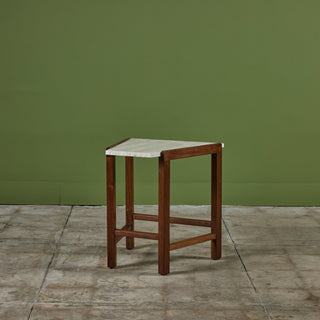 Edward Wormley Travertine Wedge Side Table for Dunbar