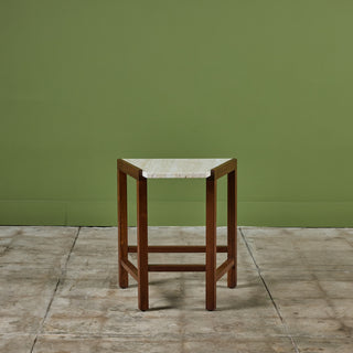 Edward Wormley Travertine Wedge Side Table for Dunbar