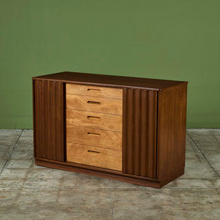 Edward Wormley Credenza with Rippled Cabinets for Dunbar