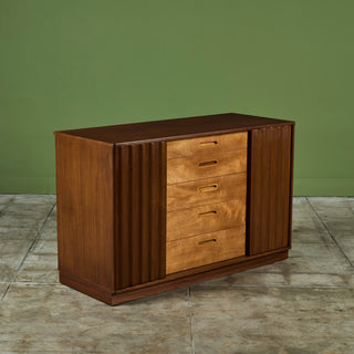 Edward Wormley Credenza with Rippled Cabinets for Dunbar