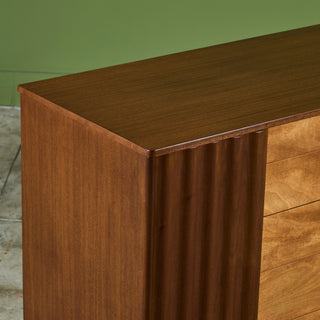 Edward Wormley Credenza with Rippled Cabinets for Dunbar