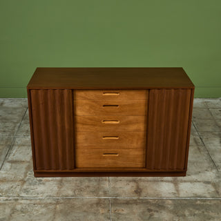 Edward Wormley Credenza with Rippled Cabinets for Dunbar