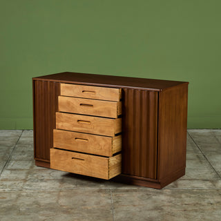 Edward Wormley Credenza with Rippled Cabinets for Dunbar