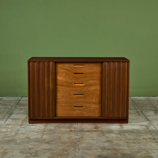 Edward Wormley Credenza with Rippled Cabinets for Dunbar