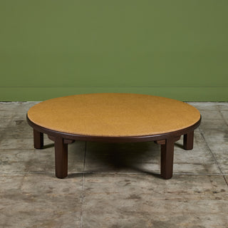 Edward Wormley Round Cork Top Coffee Table for Dunbar