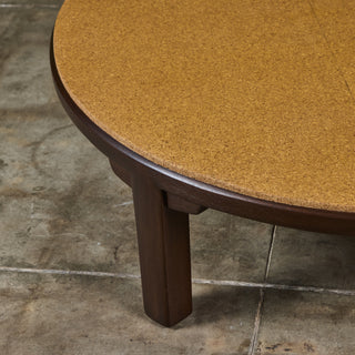 Edward Wormley Round Cork Top Coffee Table for Dunbar