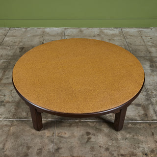 Edward Wormley Round Cork Top Coffee Table for Dunbar