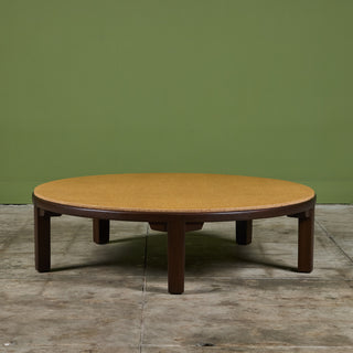 Edward Wormley Round Cork Top Coffee Table for Dunbar