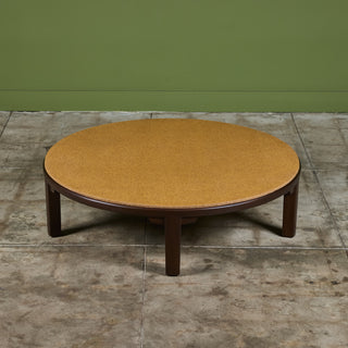 Edward Wormley Round Cork Top Coffee Table for Dunbar