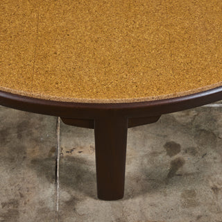 Edward Wormley Round Cork Top Coffee Table for Dunbar