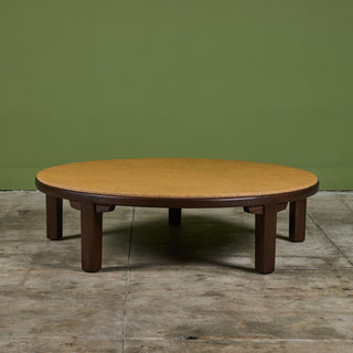 Edward Wormley Round Cork Top Coffee Table for Dunbar