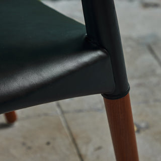 Ejner Larsen & Aksel Bender Madsen Leather Wrapped Teak Chair for Willy Beck