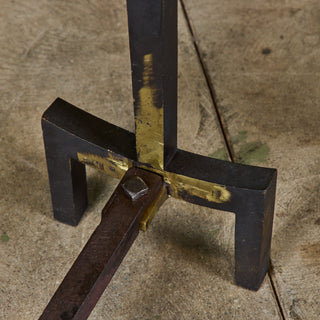 Pair of Brass Andirons by J. Robert Swanson, Pipsan Swanson Saarinen and Eliel Saarinen for Saarinen Swanson Group