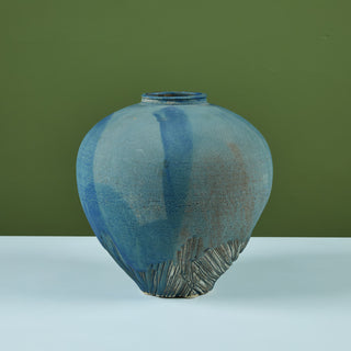 Elizabeth Woolrych Tapered Blue Glazed Vase