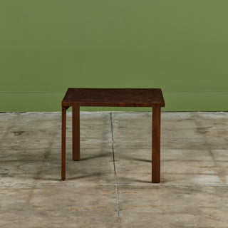 Square Walnut Side Table