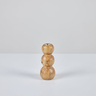 Hand Turned Spalted Birch Bubble Candlestick Holder by Evan Segota