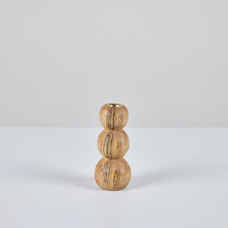 Hand Turned Spalted Birch Bubble Candlestick Holder by Evan Segota