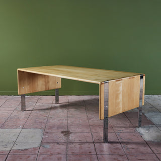 Gerald McCabe Maple and Chrome Desk/Table